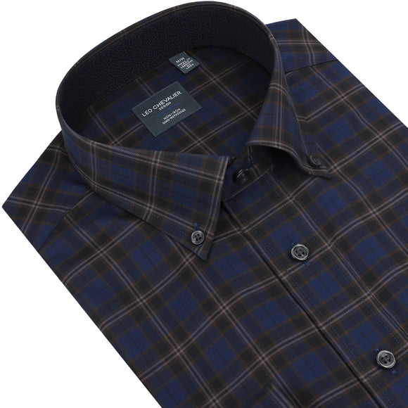 Leo Chevalier Non Iron Sport Shirt in Navy