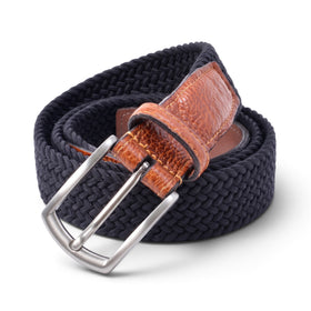 Torino Cotton Elastic Men's Belts in Black (Sizes 34 - 46)