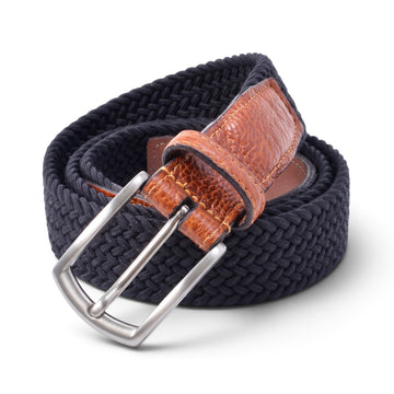 Torino Cotton Elastic Men's Belts in Black (Sizes 34 - 46)