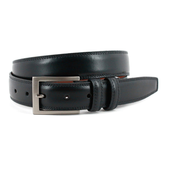 Torino Italian Aniline Leather Belt in Black (Sizes 48 - 60)