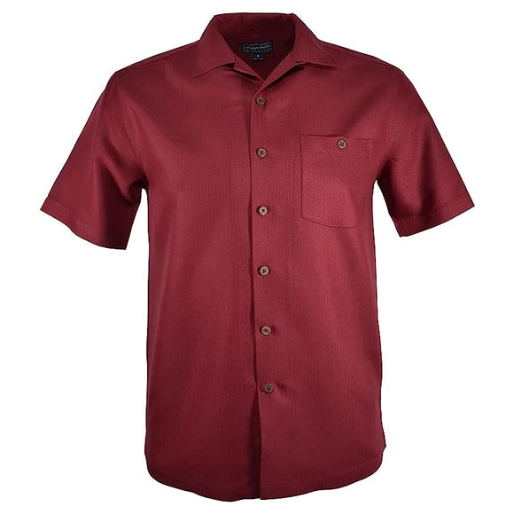 Indygo Smith Short Length Herringbone Shirt in Burgundy