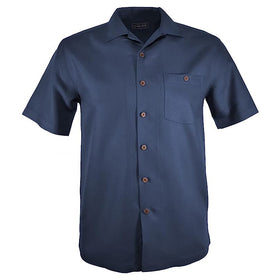 Indygo Smith Short Length Herringbone Shirt in Navy