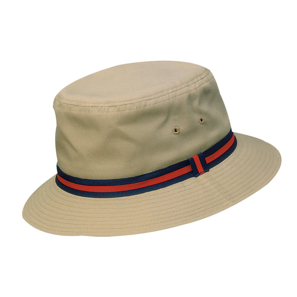 Dorfman Pacific Deluxe Bucket Rain Hats in Tan