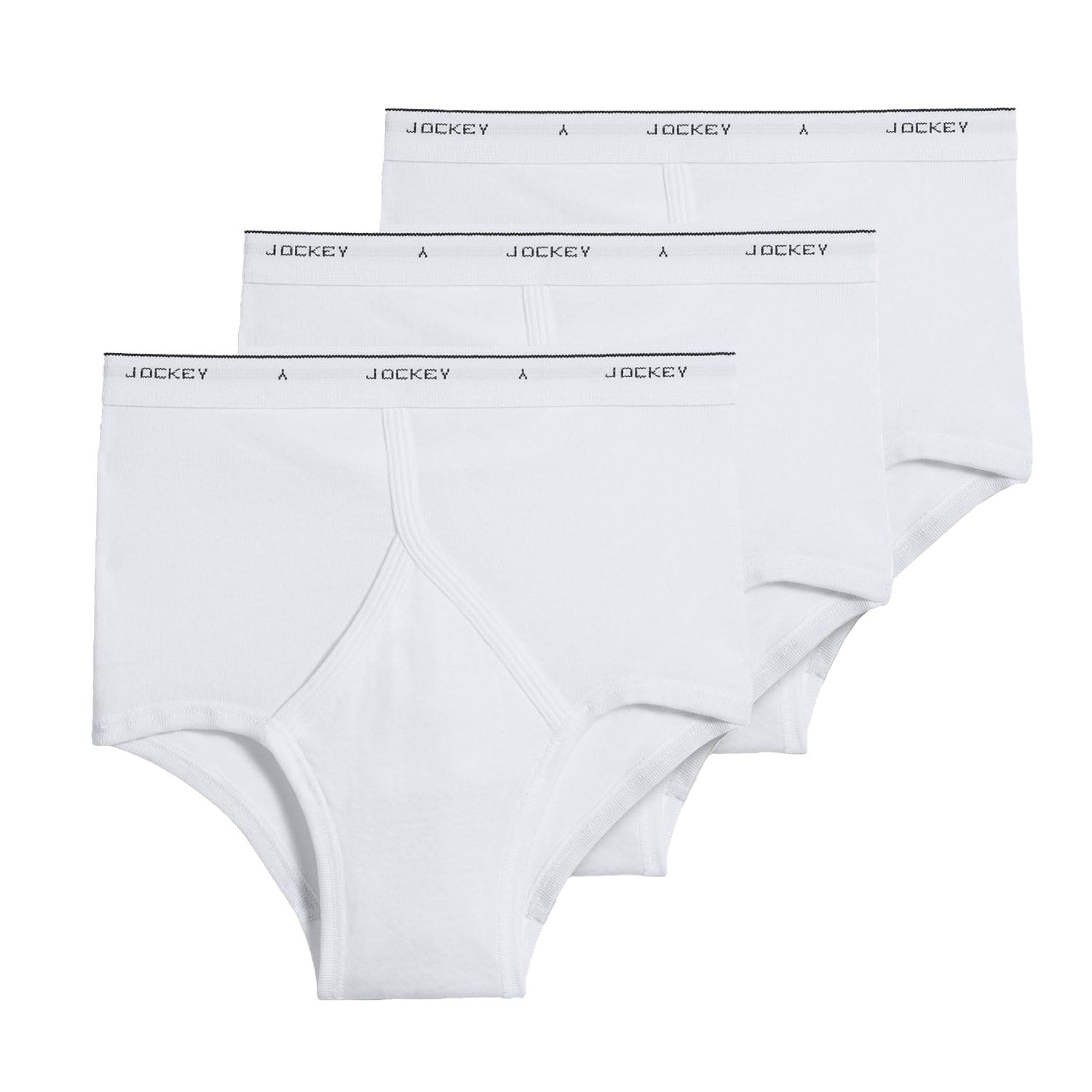 Jockey 3-Pack Men's Classic Full Rise Briefs in White