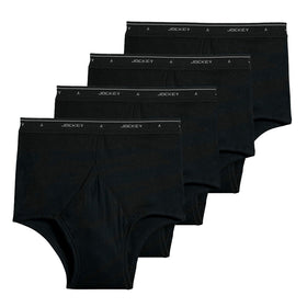 Jockey 4-Pack Men's Classic Full Rise Briefs in Black