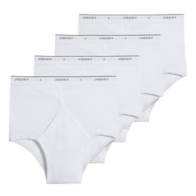 Jockey 4-Pack Men's Classic Full Rise Briefs in White
