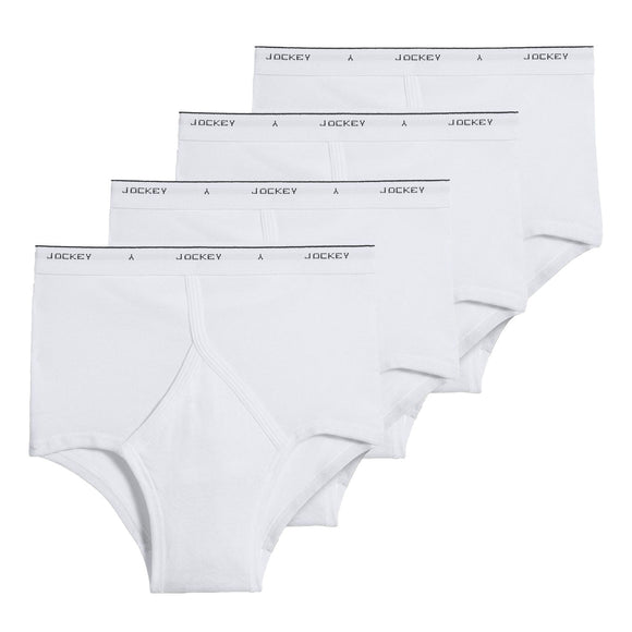 Jockey 4-Pack Men's Classic Full Rise Briefs in White