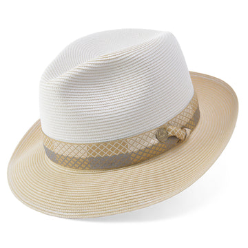 Stetson Andover Florentine Milan Straw Hat in Beige / Sand