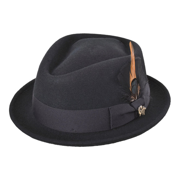 Bigalli Diamond Crown Stingy Hat in Black