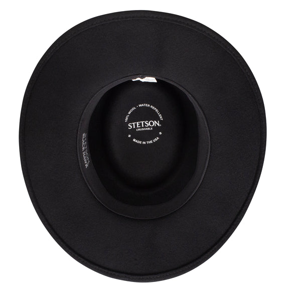 Stetson Crushable Black Hawk Wool Hat