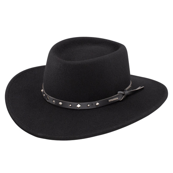 Stetson Crushable Black Hawk Wool Hat