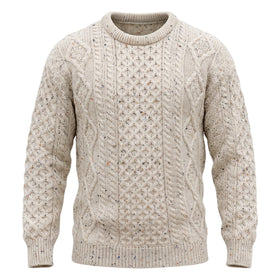 West End Inis Mor Aran Crew Neck Sweater in Skiddaw
