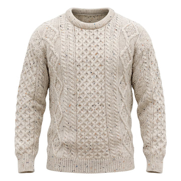 West End Inis Mor Aran Crew Neck Sweater in Skiddaw