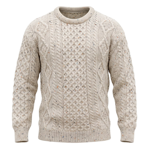 West End Inis Mor Aran Crew Neck Sweater in Skiddaw
