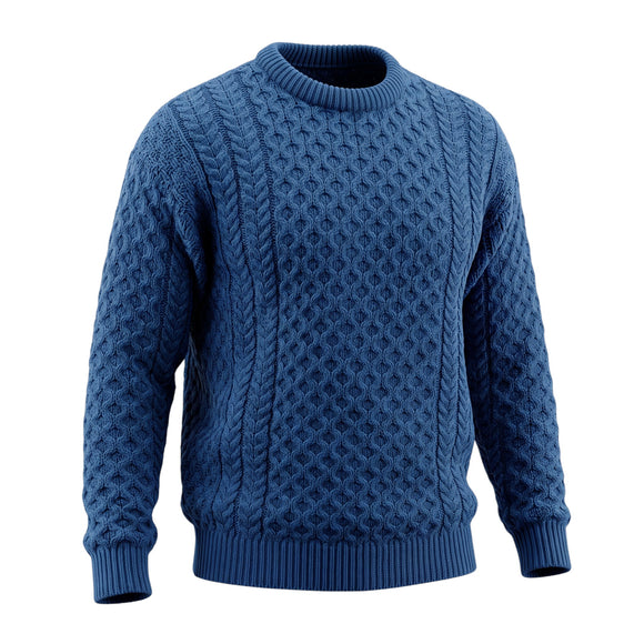 West End Kildare Merino Crew Neck Sweater in Denim