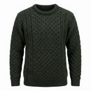 West End Kildare Merino Crew Neck Sweater in Army Green-1