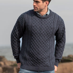 West End Kildare Merino Crew Neck Sweater in Charcoal