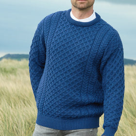 West End Kildare Merino Crew Neck Sweater in Denim