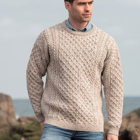 West End Kildare Merino Crew Neck Sweater in Oatmeal