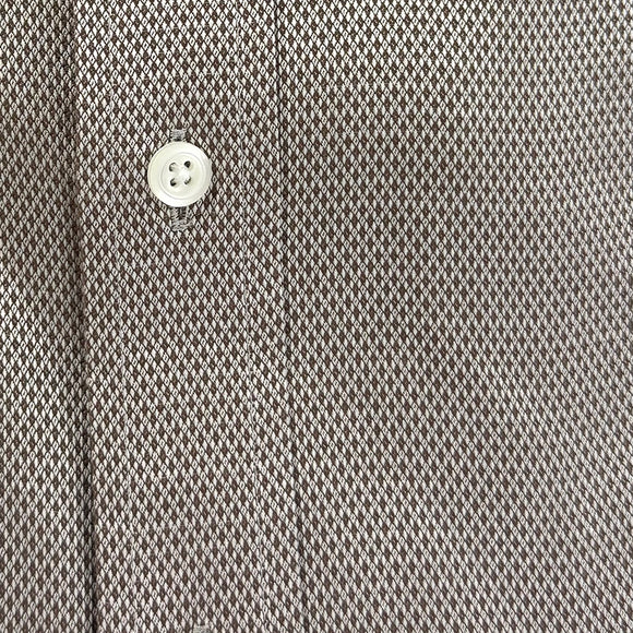 Cooper & Stewart Non-Iron Diamond Dobby Dress Shirt in Tan