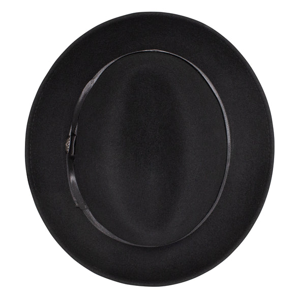 Dobbs Wool Felt Boulevard Fedora Hat in Black