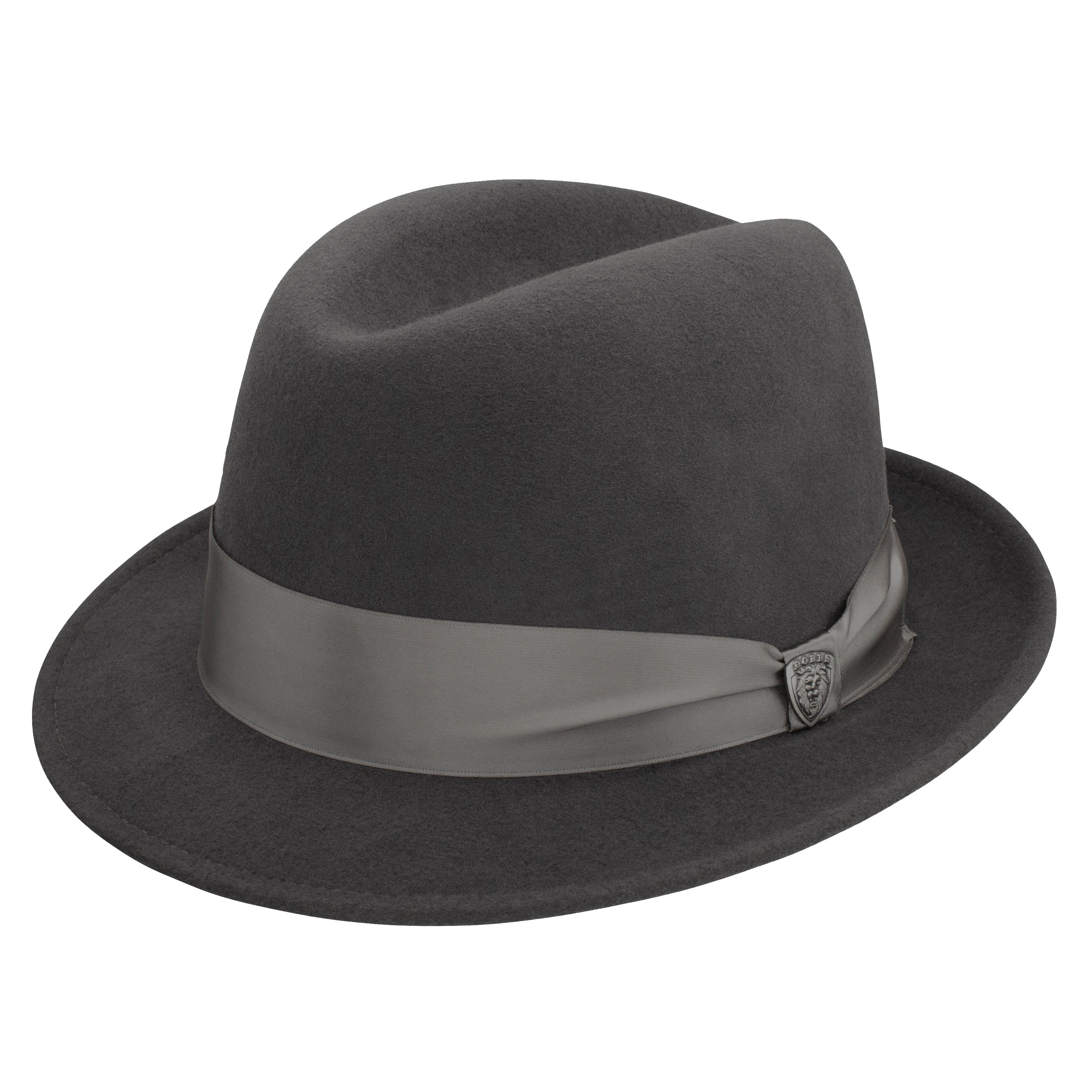 Dobbs Wool Felt Boulevard Fedora Hat in Grey