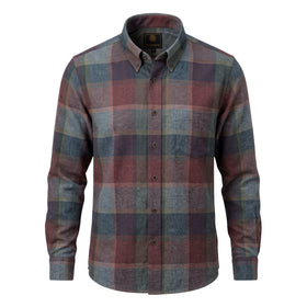 F/X Fusion Long Sleeve CVC Flannel Shirt in Burgundy