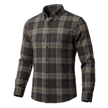 F/X Fusion Long Sleeve CVC Flannel Shirt in Loden / Indigo