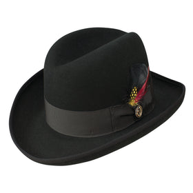 Stetson 100% Wool Fleetwood Homburg Hat in Black