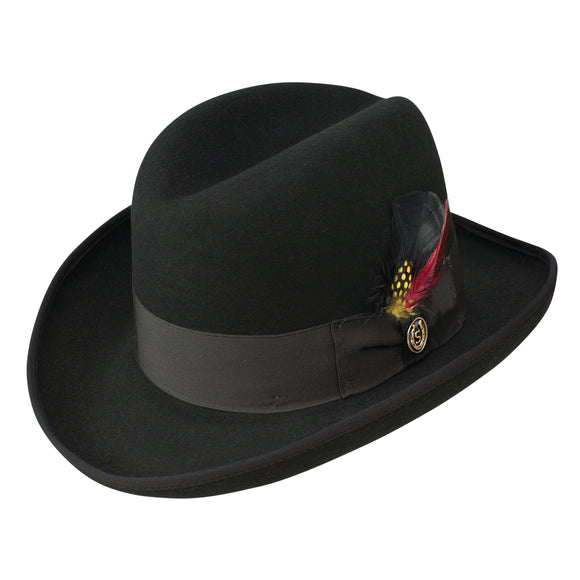 Stetson 100% Wool Fleetwood Homburg Hat in Black