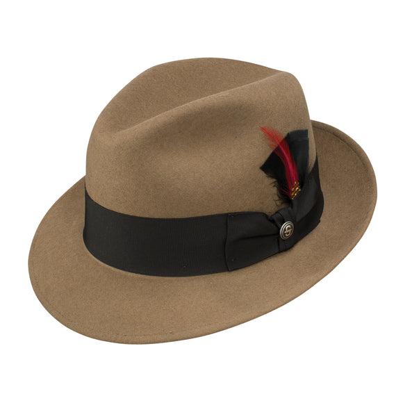 Stetson 100% Pure Wool Felt Frederick Hats in Camel