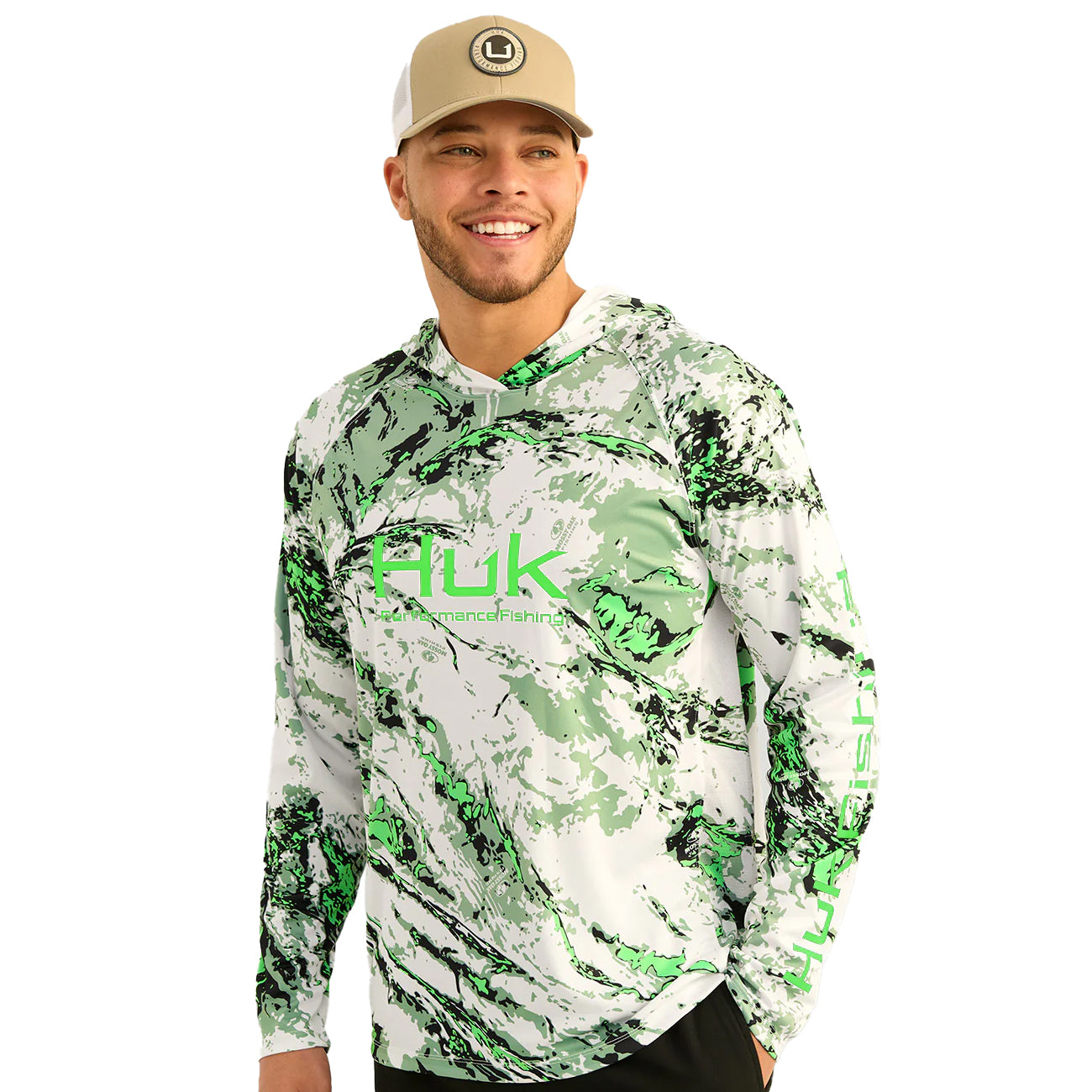 Huk Pursuit Mossy Oak Hoodie in Fog Green