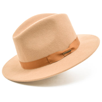 Stetson Wool Felt Markham Pinch Front Cowboy Hat in Beige