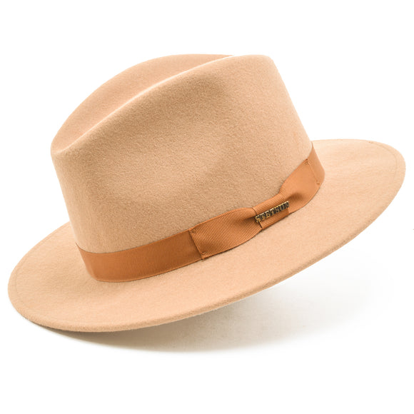 Stetson Wool Felt Markham Pinch Front Cowboy Hat in Beige