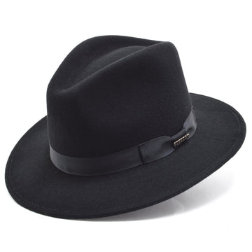 Stetson Wool Felt Markham Pinch Front Cowboy Hat in Black