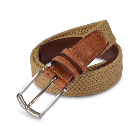 Torino Cotton Elastic Men's Belts in Camel (Sizes 48 - 54)