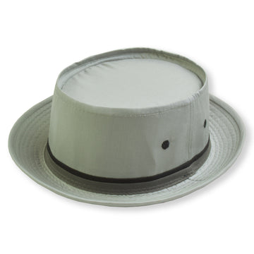 Dorfman Pacific Roll Up Bucket Hat in LIGHT GREY -