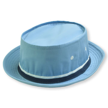 Dorfman Pacific Roll Up Bucket Hat in LIGHT BLUE -