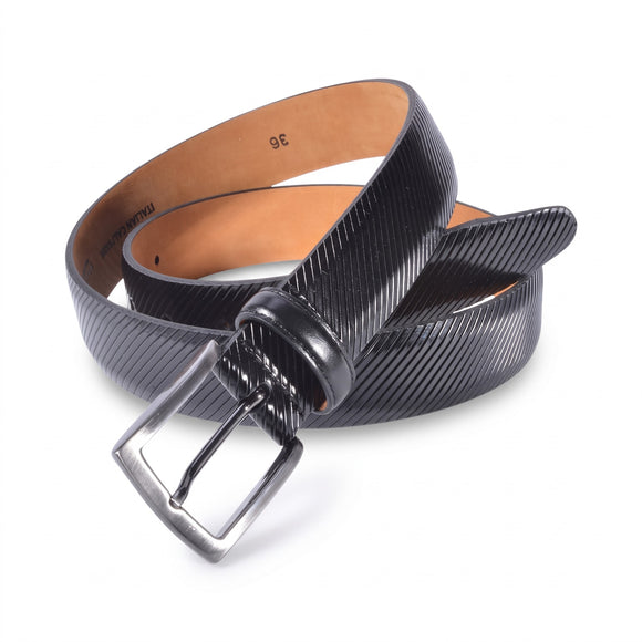 Remo Tulliani Calfskin Leather Sylvio Belt in Black