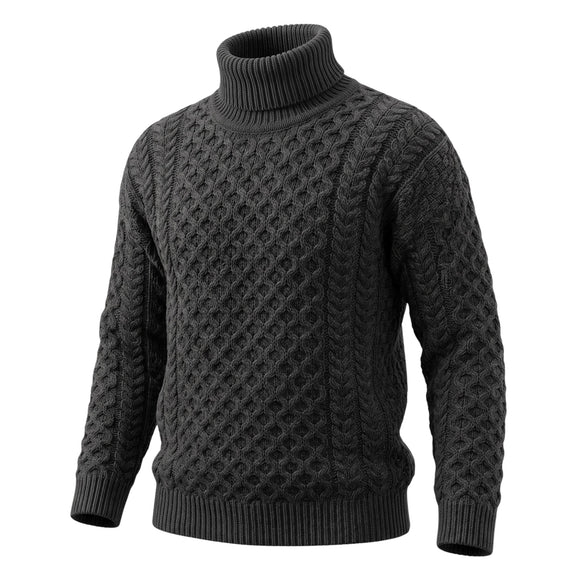 West End Carrick Merino Roll Neck Sweater in Charcoal