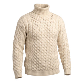 West End Carrick Merino Roll Neck Sweater in Natural