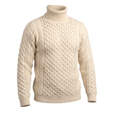 West End Carrick Merino Roll Neck Sweater in Natural