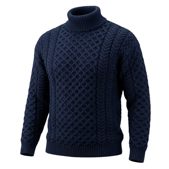 West End Carrick Merino Roll Neck Sweater in Navy