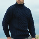 West End Carrick Merino Roll Neck Sweater in Navy-2