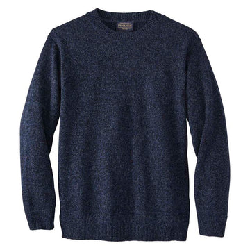 Pendleton Shetland Wool Crew Sweater in Indigo Heather