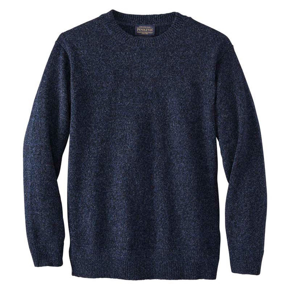 Pendleton Shetland Wool Crew Sweater in Indigo Heather