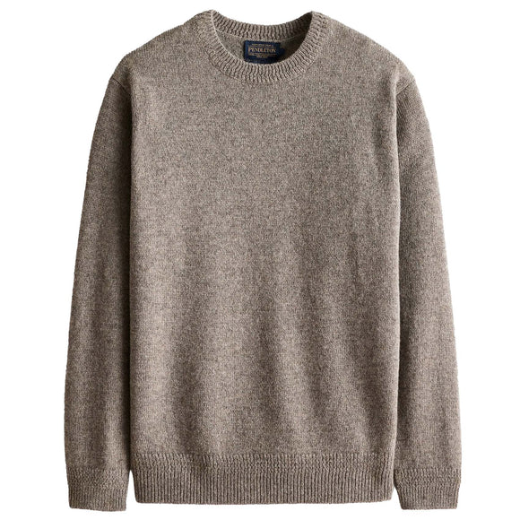 Pendleton Shetland Wool Crew Sweater in Stone Heather