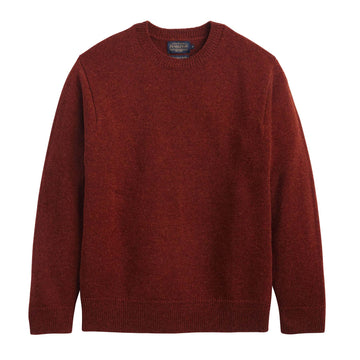 Pendleton Shetland Wool Crew in Dark Red Heather