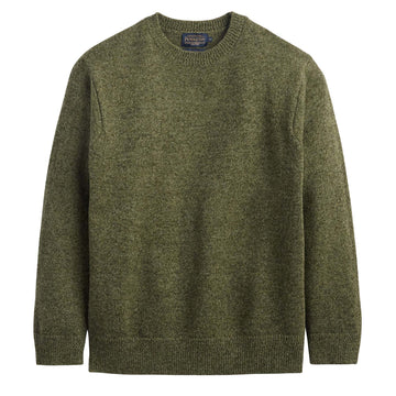 Pendleton Shetland Wool Crew Sweater in Olive Heather