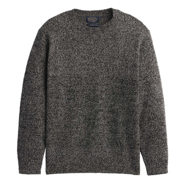 Pendleton Shetland Wool Crew Sweater in Black/Wheat Heather
